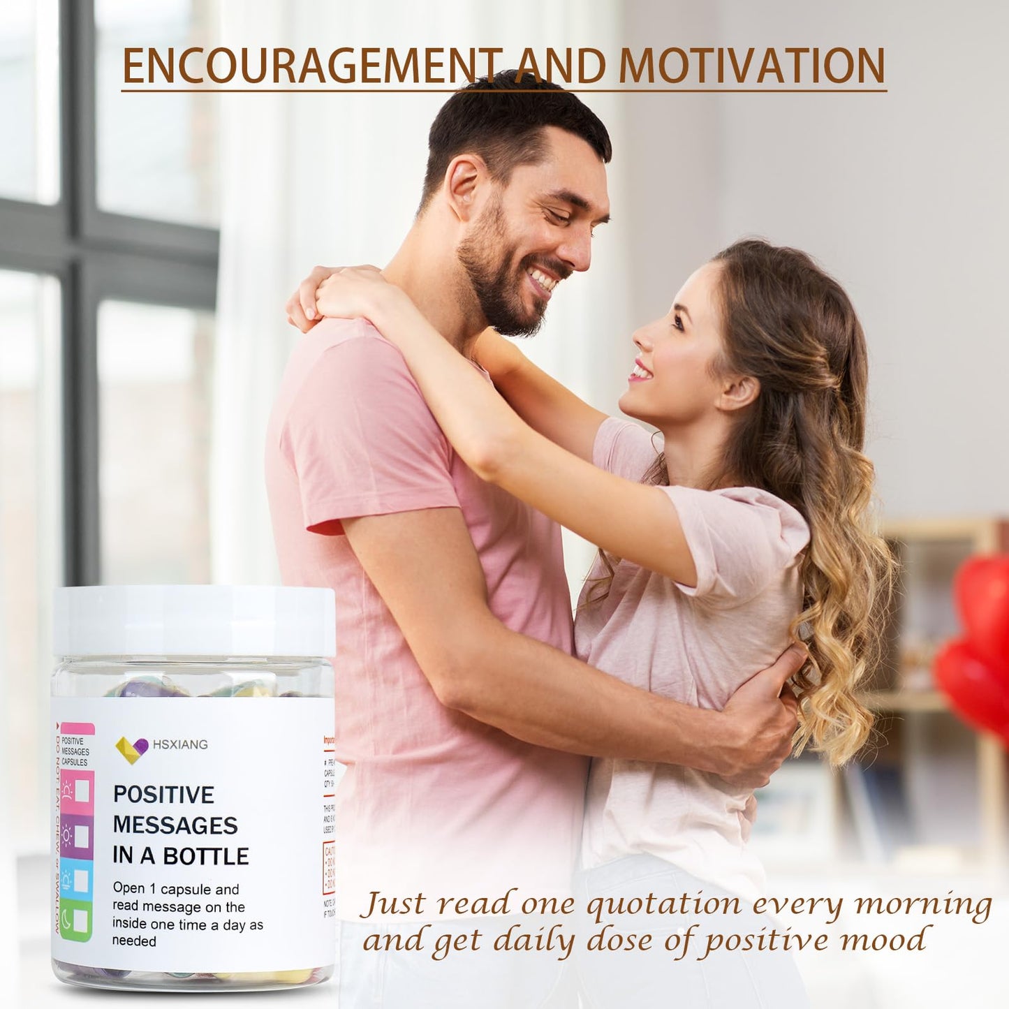 Positive Affirmations Messages in a Bottle（5oz）, Gifts For Women And Men.Motivational Gift,Valentines Day Gifts for Her, Unique Gift.