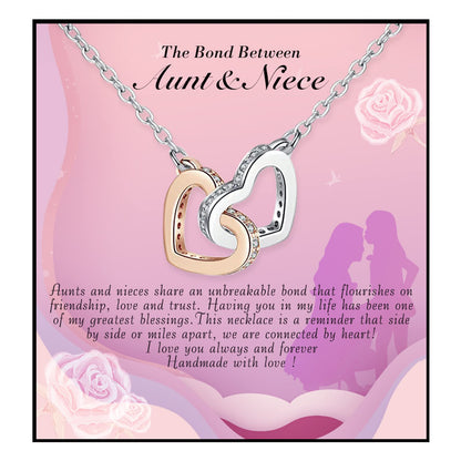 Niece Gifts from Auntie - Aunt Gifts from Niece - Aunt Niece Necklace for Birthday Christmas Graduation Wedding With Nice Message Card and Box
