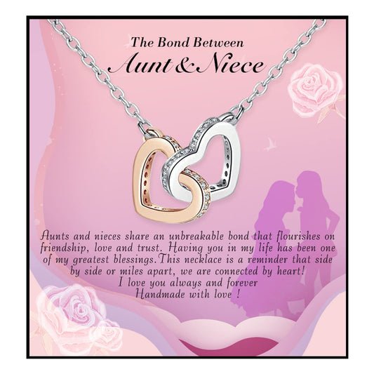 Niece Gifts from Auntie - Aunt Gifts from Niece - Aunt Niece Necklace for Birthday Christmas Graduation Wedding With Nice Message Card and Box
