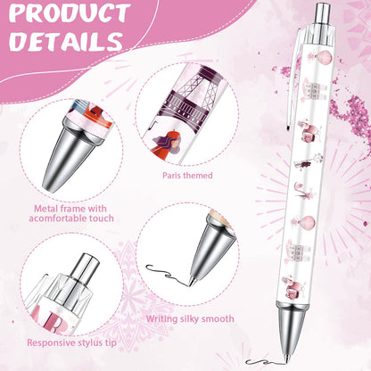 Wxiben Paris Ballpoint Pens Set - 24PCS City Travel Souvenirs Gifts French Paris Pen Eiffel Tower Smooth Writing Ballpoint Bulk for Women Girls Teacher Traveler Office School Supplies Party Gift