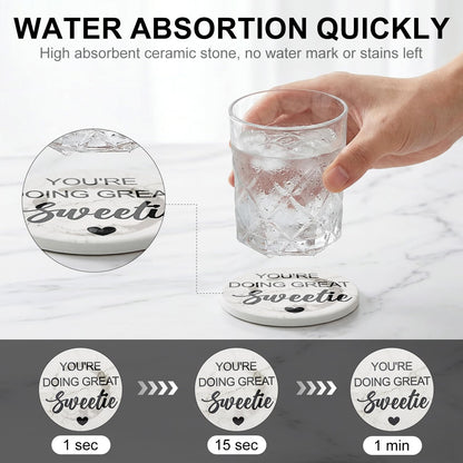 Funny Coasters with Holder Cool Gag Gifts for Adult Women Drink Fun Cup Coaster Set of 6 Coffee Table Bar Decor Unique Modern Coasters Man Cave Accessories Home Housewarming Gift Barsys Coster