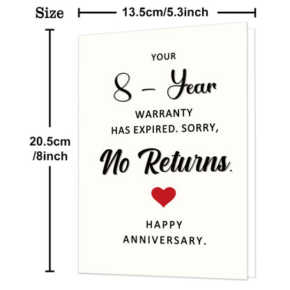 Funny 8th Anniversary Card,8 Year Wedding Anniversary Card Gifts for Him Her Husband Wife Couples,Bronze Anniversary Cards Gifts for Women Men