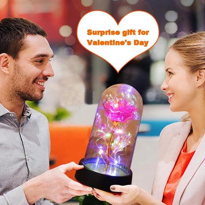 BAOXUE Rose Flower Gifts for Mother's Day Ideas, Mothers Day Flowers Gifts for Mom Wife from Daughter Son Husband,Light Up Rose in Glass Dome, Galaxy Forever Rose Eternas Birthday Gifts for Women