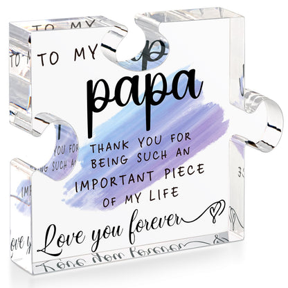 Papa Gifts from Grandkids - Papa Gifts from Grandchildren - Best Papa, Grandpa, Grandfather Gifts Card, Papa Fathers Day, Grandparents Day, Birthday Gifts from Grandkids - Papa Puzzle Piece