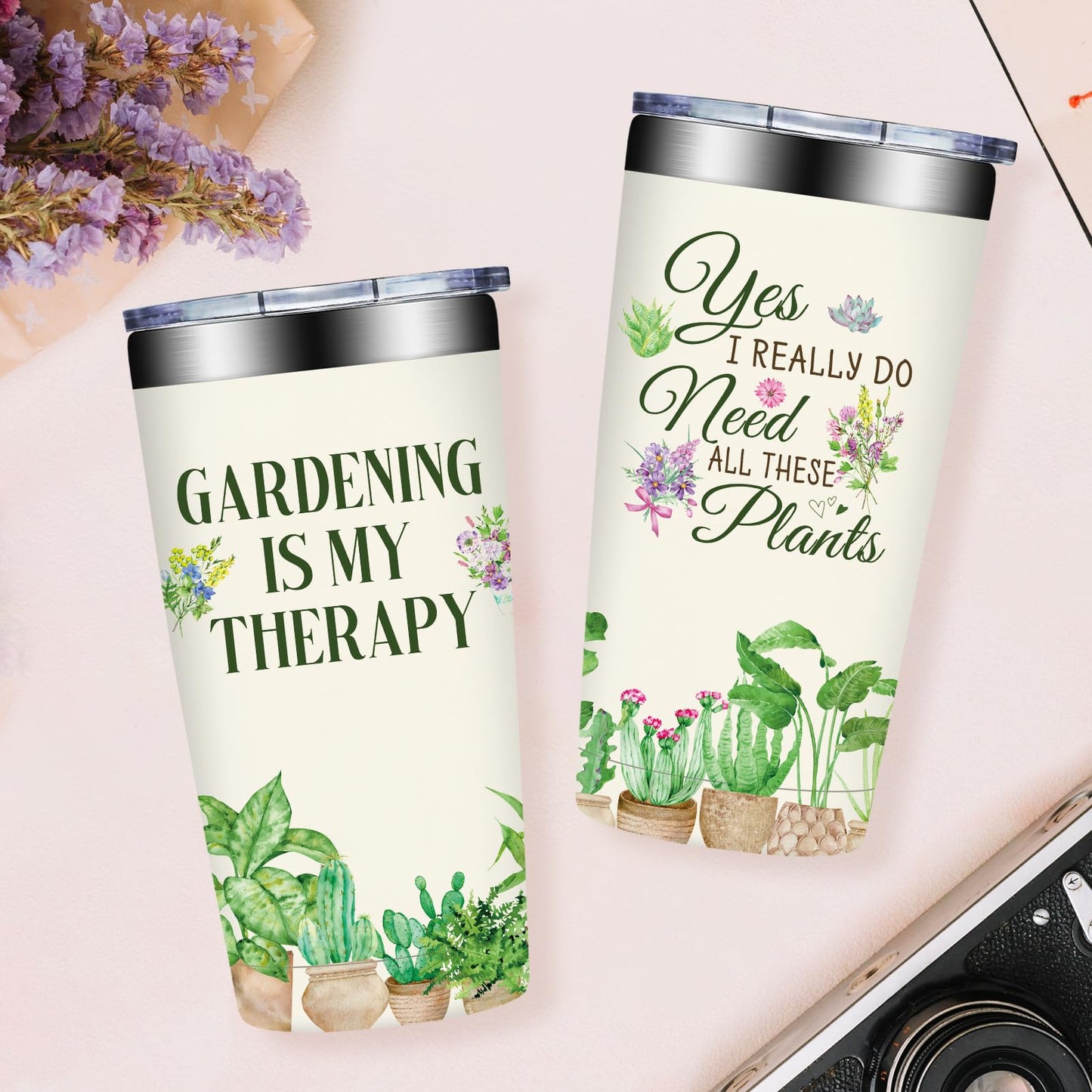 Grifarny Gardening Gifts for Women - Plant Lover Gift - Mothers Day Gifts for Gardeners, Pant Lovers, Garden - Gardening is My Therapy Tumbler Cup 20 oz