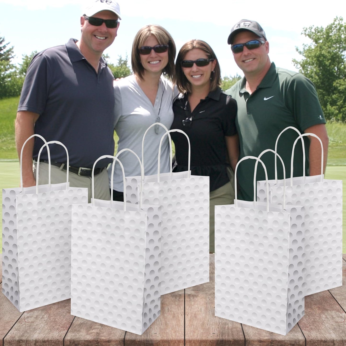Lemicin 12 Pack Golf Gift Bag Golf Themed Party Favor Bags Candy Paper Goodie Bags with Handles Snack Party Favor Bag for kids Boys Birthday Baby Shower Decoration Supplies
