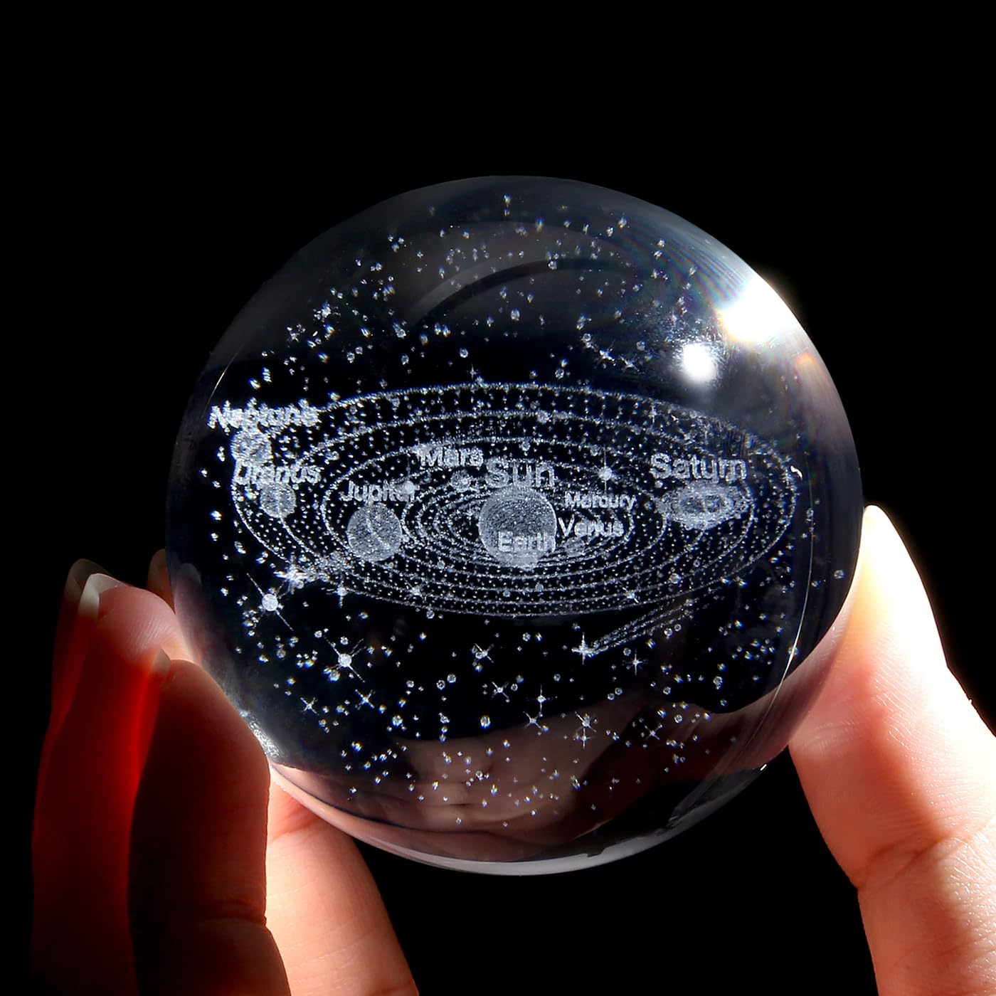MAIBAOTA 3D Solar System Space Balls 2.4 Inches Crystal Ball Astronomy Decor Gifts for Physics Enthusiasts and Solar System Model Collectors Science Gifts