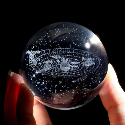 MAIBAOTA 3D Solar System Space Balls 2.4 Inches Crystal Ball Astronomy Decor Gifts for Physics Enthusiasts and Solar System Model Collectors Science Gifts