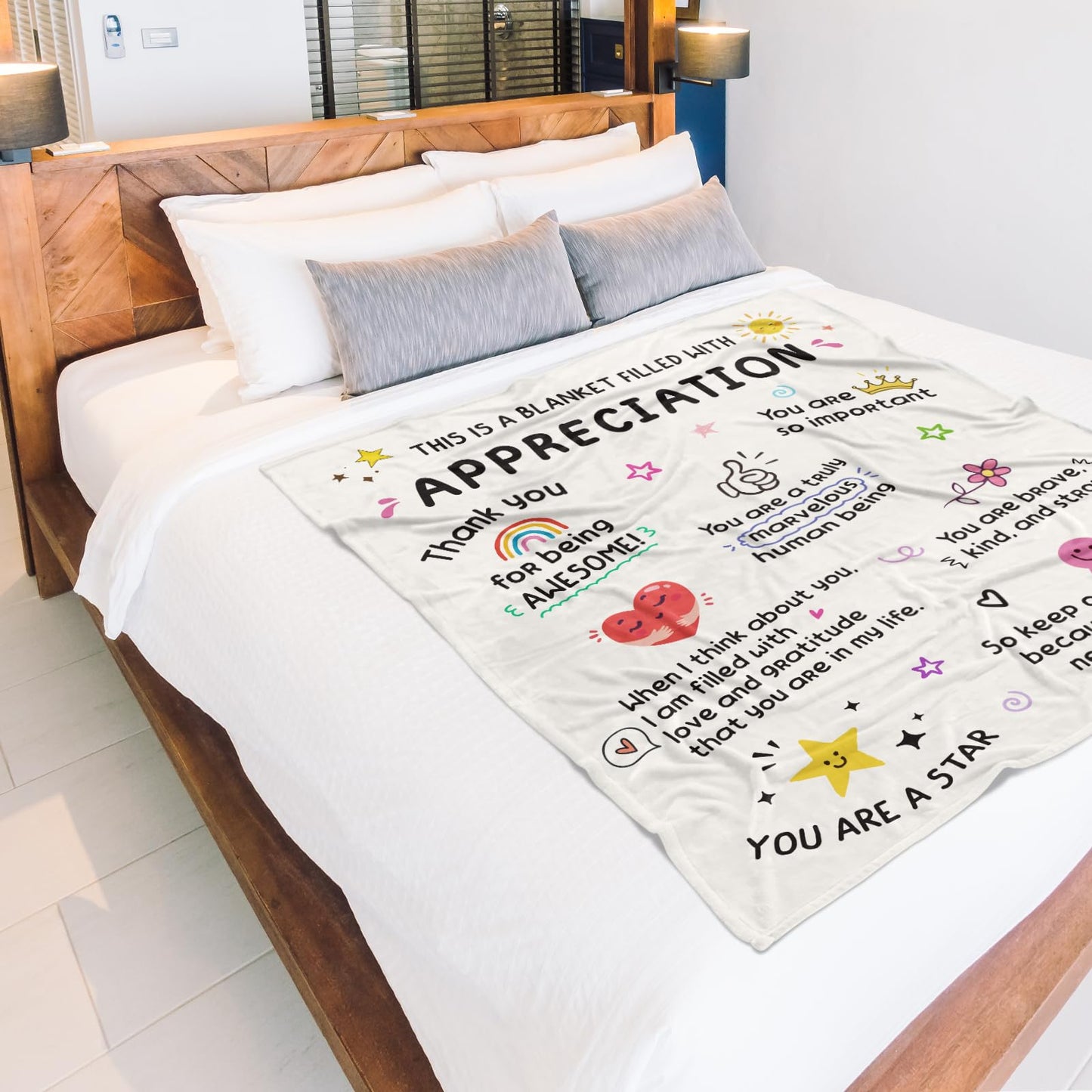 Craftique Thank You Gifts for Women, Men, Friend, Appreciation Blanket, Appreciation Gifts for Employee Coworker Teacher Counselor Paraprofessional Volunteer, Inspirational Quote Gift