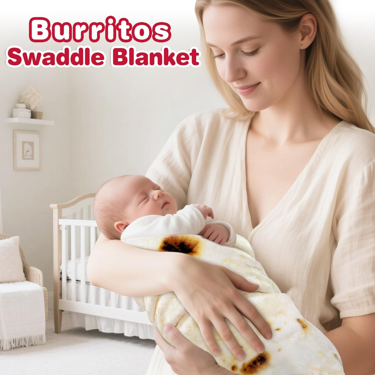 Jorbest Burrito Tortilla Swaddle Blanket Gifts for Baby Toddler Newborn, Tortilla Baby Blanket Funny Gifts for Baby Shower Boys Girls, Food Taco Blanket 285 GSM Flannel Blanket (Yellow, 36 inches)