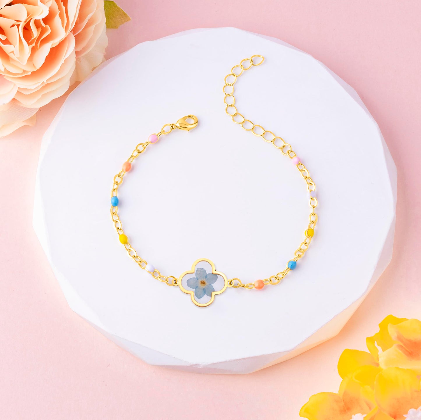 Miscarriage Gifts for Mother, Forget Me Not Flower Miscarriage Bracelet for Women Memorial to Stillborn Grief Sympathy Gift