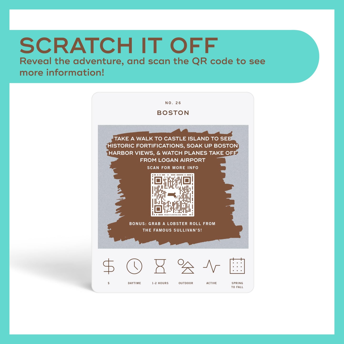 Boston Adventure Bucket List: 50 Scratch-Off Cards for Outdoor Activities, Tourist Attractions, and Road Trips - Perfect Travel Gift and Guide for Exploring Boston