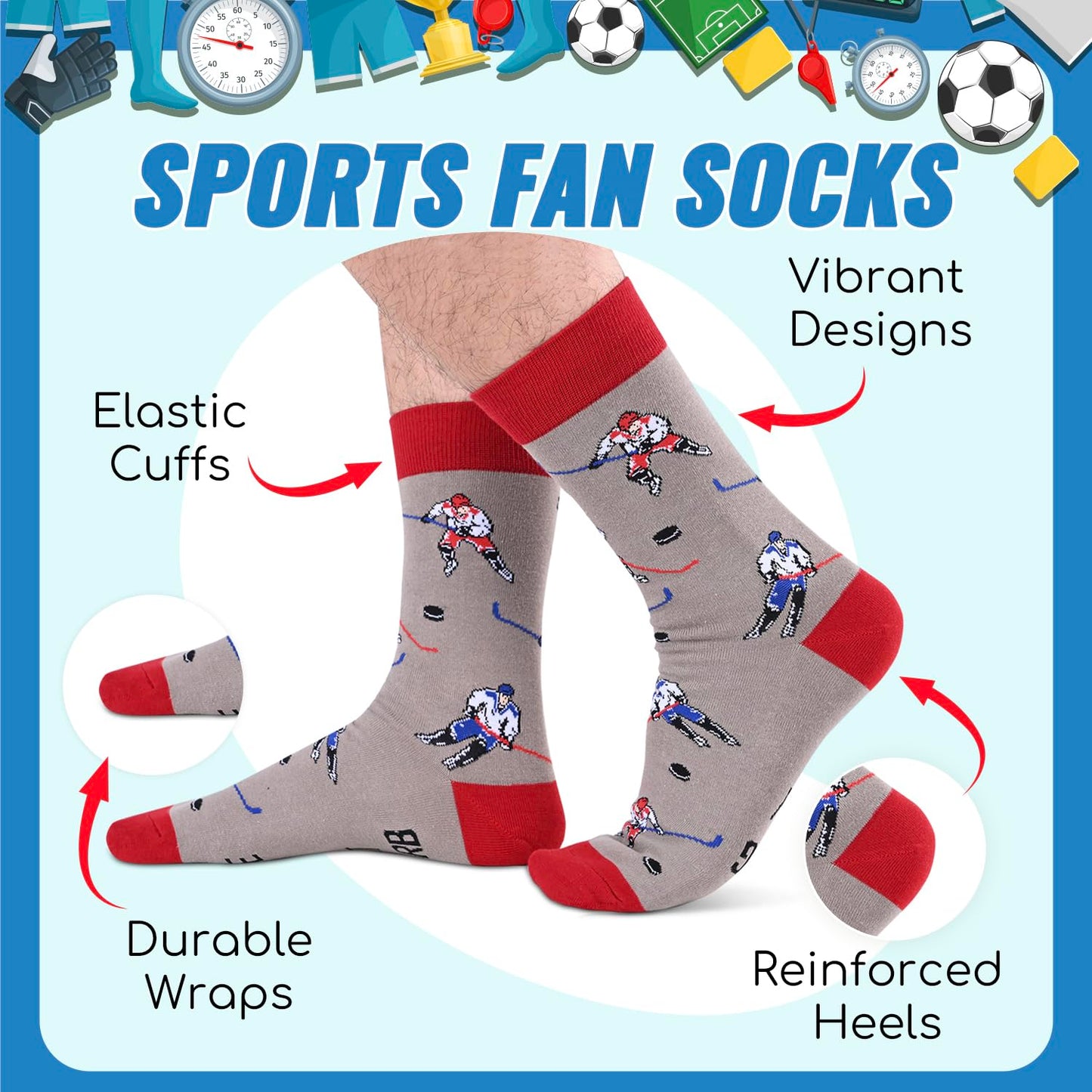 Men Women Sports Gifts - Baseball Basketball Soccer Gifts, Racing Golfing Socks