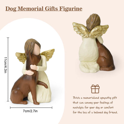 German Shepherd Gifts for Dog Lovers Women, Dog Memorial Gifts for Loss of Dog, Resin Dogs Angel Figurine of Friendship for Pet Loss Sympathy Bereavement Remembrance Gift