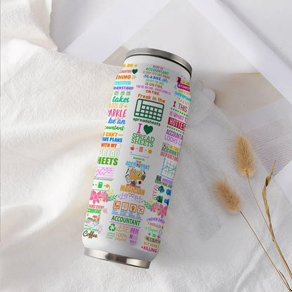 Accountant Gifts for Women Girls, Accountant Stainless Steel Insulated Tumbler With Straw Lid,Accountant Appreciation Tumbler Accountant Coffee Mug 17 OZ