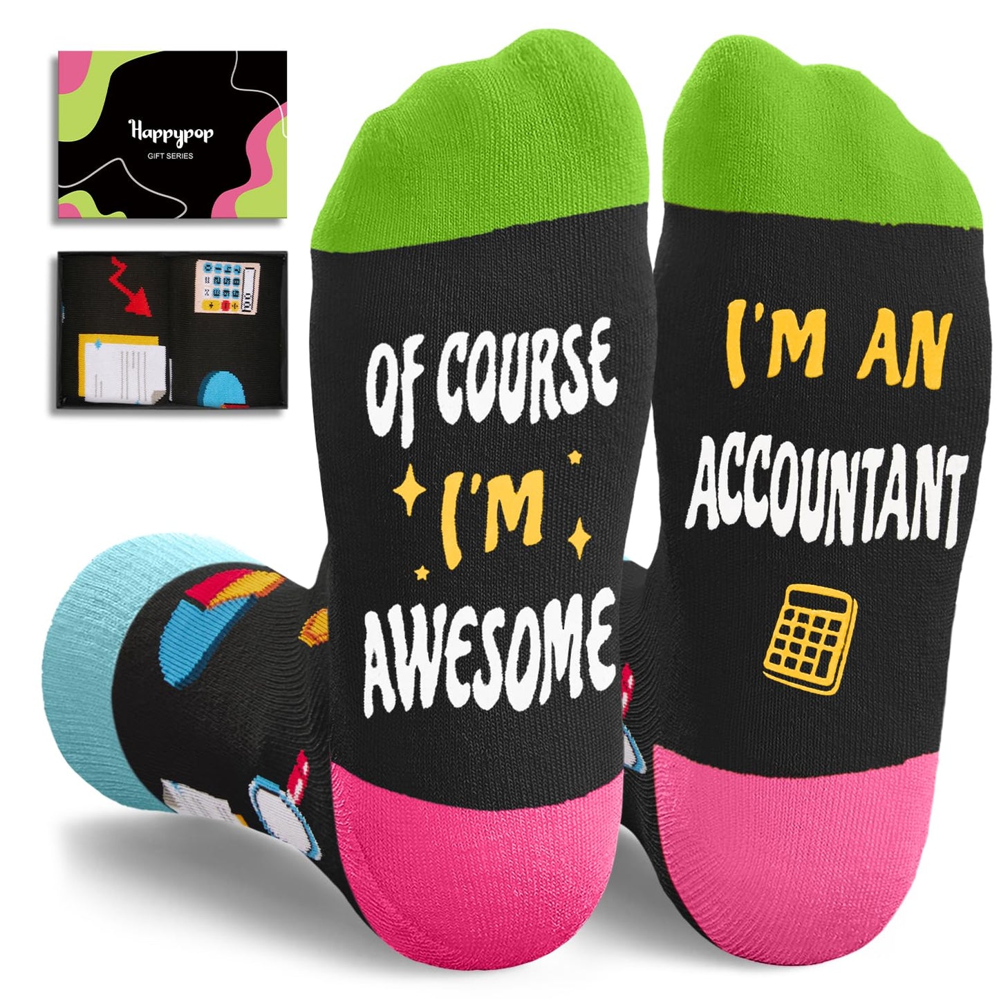 HAPPYPOP Funny Gifts for Men Women - Accountant Manager Cop Teacher Lawyer Socks