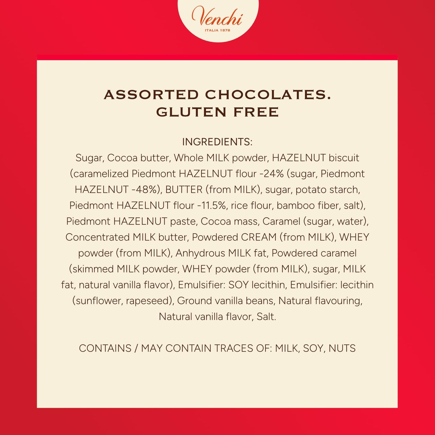 Venchi - Giftbox with 9 Milk Chocolate BacioDiDama and Caramel Pannacotta Pralines, 5.5 Oz, Gluten-Free, No Artificial Colours and Preservatives, Mother's Day Gift Idea