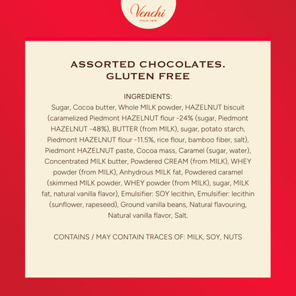 Venchi - Giftbox with 9 Milk Chocolate BacioDiDama and Caramel Pannacotta Pralines, 5.5 Oz, Gluten-Free, No Artificial Colours and Preservatives, Mother's Day Gift Idea