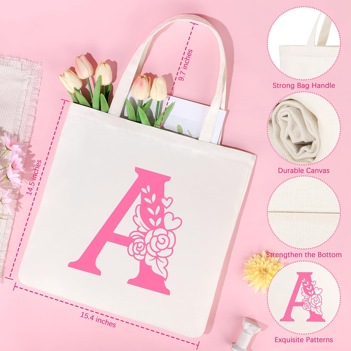 Teen Girl Gifts Trendy Stuff, Christmas Stocking Stuffers Birthday Gifts for Teen Girls Personalized Monogrammed Pink Gifts for Women Initial A Easter Valentines Day Ideas Present