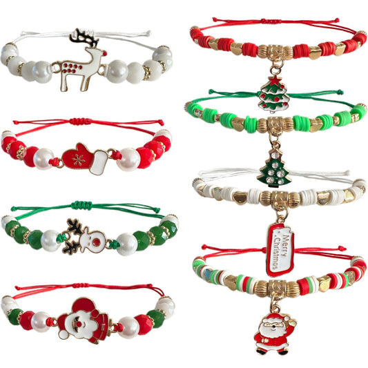 Bovemee 8pcs Christmas Bracelets For Women Gifts Merry Christmas In July Decorations Holiday Party Favors Stocking Stuffers Crafts Jewelry Bracelet