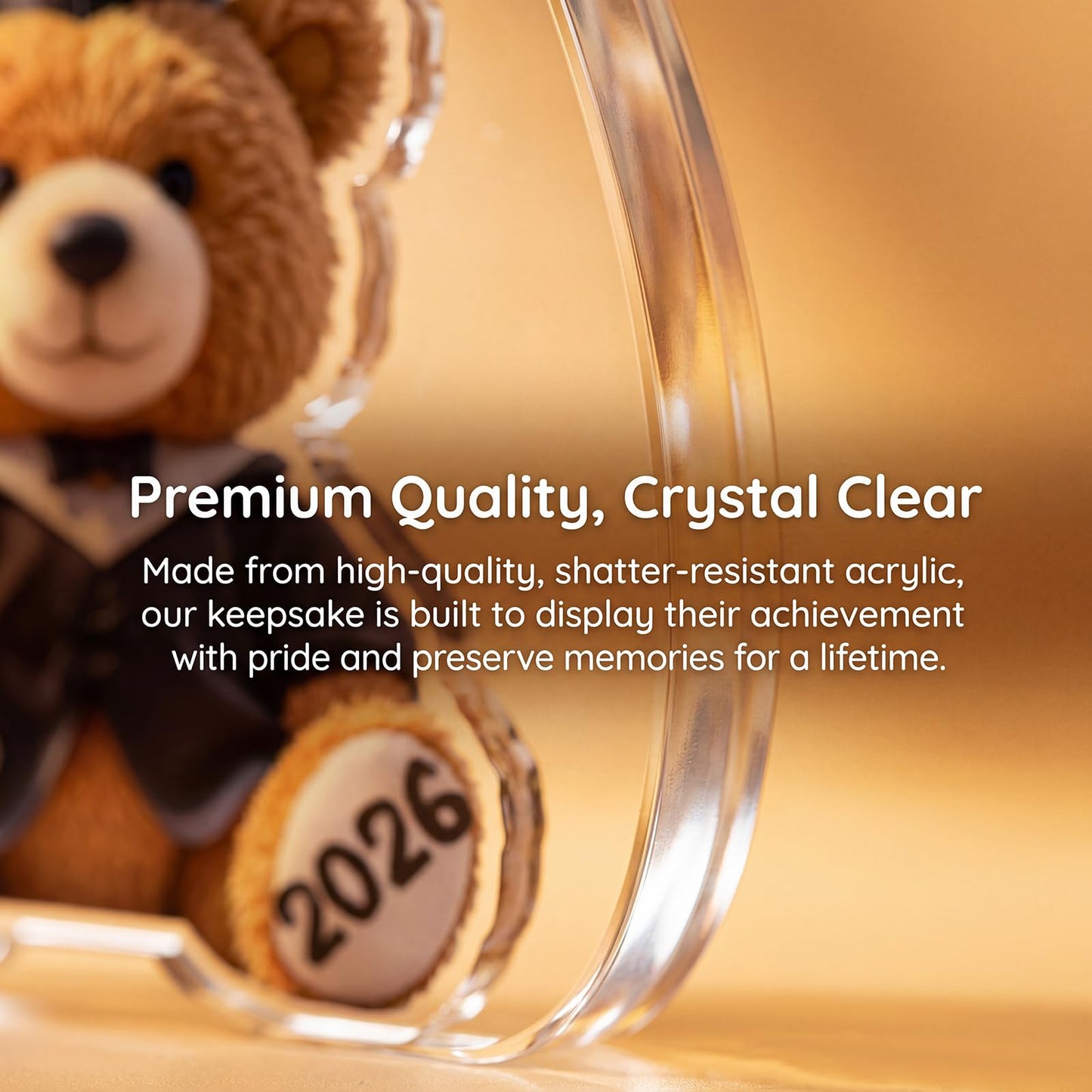 Kindergarten Graduation Gifts for Kids - Acrylic Teddy Bear Keepsake - 2026 Best Kindergarten Graduation Gifts for Boys & Girls, Unique Kinder Graduates Students Present