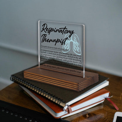 Respiratory Therapist Gifts, Thank You Appreciation Gifts for RTs Week Graduation Birthday Christmas Pulmonary Care Professionals Office Desk Decor Decorative Signs Plaque PA020