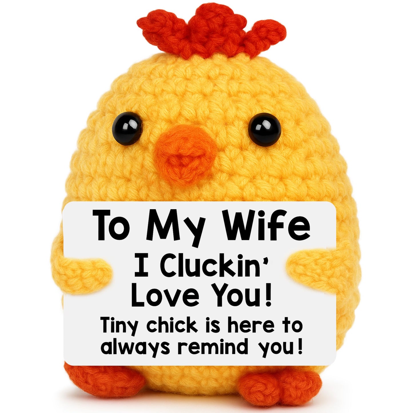 Mothers Day Wife Present from Husband, Wife Birthday Gifts Idea, Wife's Anniversary I Love You Gifts from Husband, Mother's Day Romantic Couples Present, Funny Handmade Crochet Chicken Wife's Gift