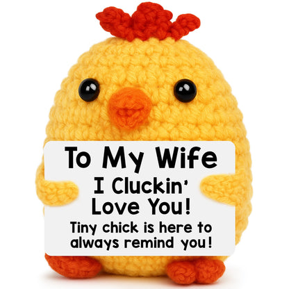 Mothers Day Wife Present from Husband, Wife Birthday Gifts Idea, Wife's Anniversary I Love You Gifts from Husband, Mother's Day Romantic Couples Present, Funny Handmade Crochet Chicken Wife's Gift