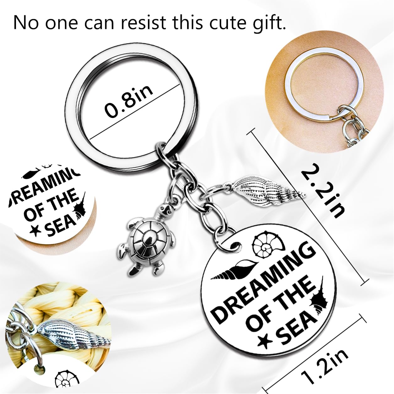 Ikacvb Beach Gifts For Women Friend Unique Ocean Gifts For Beach Lovers Woman Girls Summer Beachy Themed Gift Ideas Conch Turtle Keychain Accessory Birthday Graduation Stuff