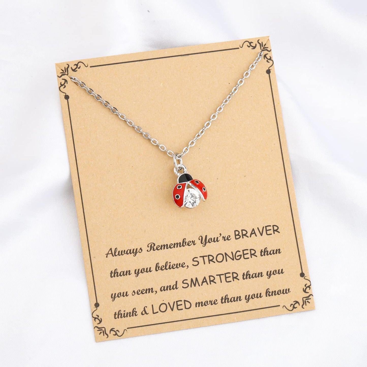 FUSTMW Ladybug Pendant Necklace Ladybug Gifts Jewelry Ladybug Necklace Charm Inspirational Gifts for Women