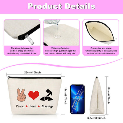 Massage Therapist Appreciation Gift Makeup Bag Thank You Gift for Massage Therapist Cosmetic Bag Graduation Birthday Present for Chiropractor Travel Pouch