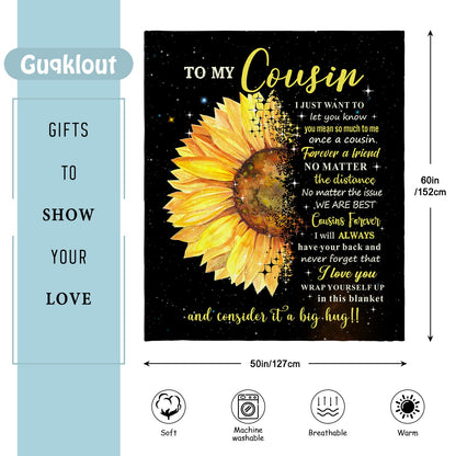 Cousin Gifts for Women - Cousins Gifts - Gifts for Cousins Female - Cousin Birthday Gifts for Women - Best Cousin Gifts - to My Cousin Gifts - Best Cousin Ever Throw Blanket 60x50 Inch