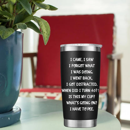 40th Birthday Gifts For Men Women-20 OZ Stainless Steel Tumbler-40th Birthday Decorations for Him Her