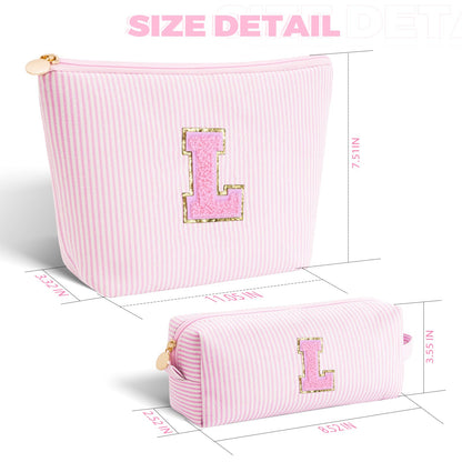 Birthday Gift for Kids Teen Girls | Dance Recital Gifts for Girls | Cosmetic Bag Daughter Sister Gifts Birthday for Women Teacher Preppy Makeup Bag - Pink,L