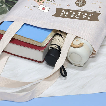 VAMSII Japanese Landmarks & Animals Lover Tote Bag - Tokyo Souvenir