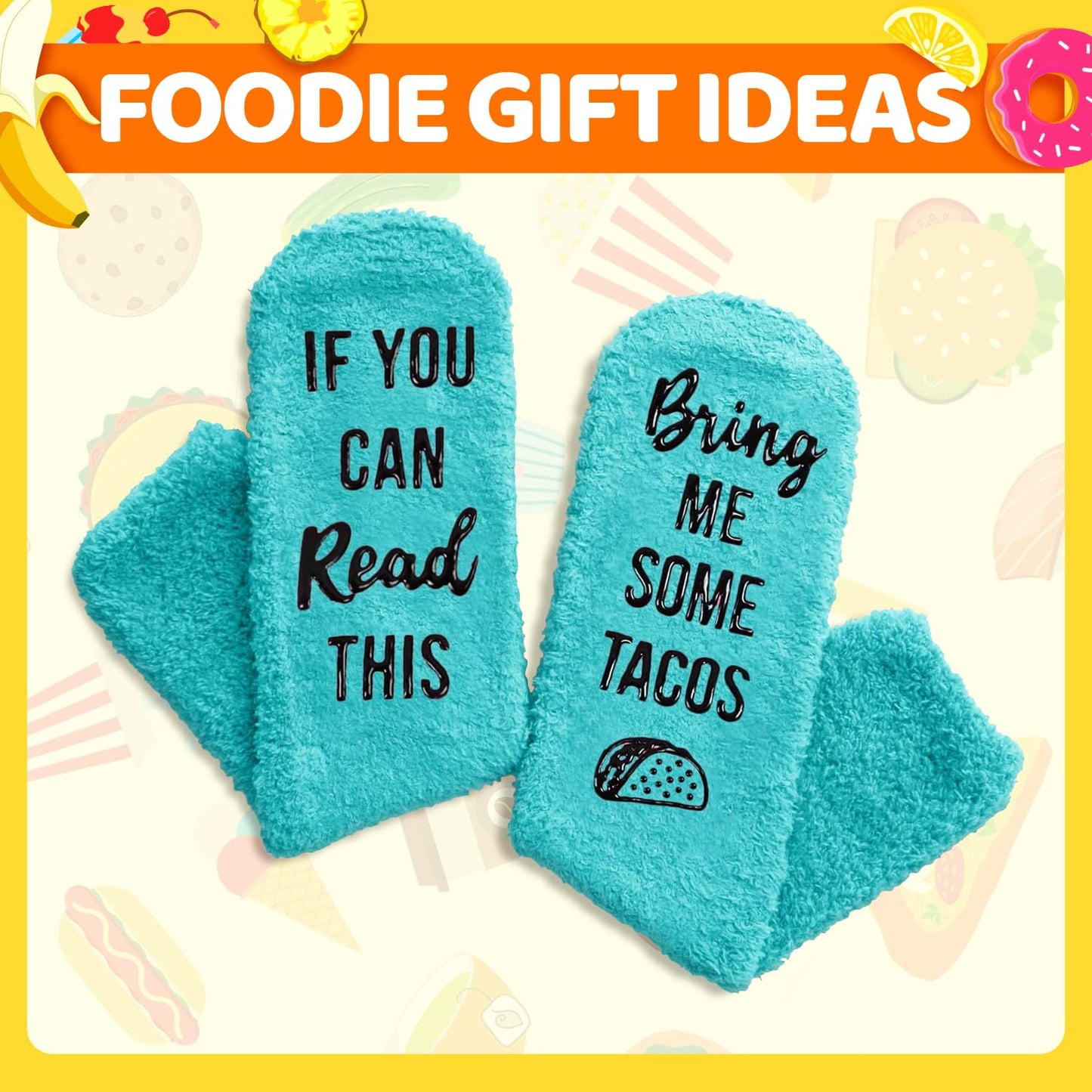 HAPPYPOP Funny Gifts for Women Men - Boba Tea Taco Gifts for Her, Bourbon Coffee Socks
