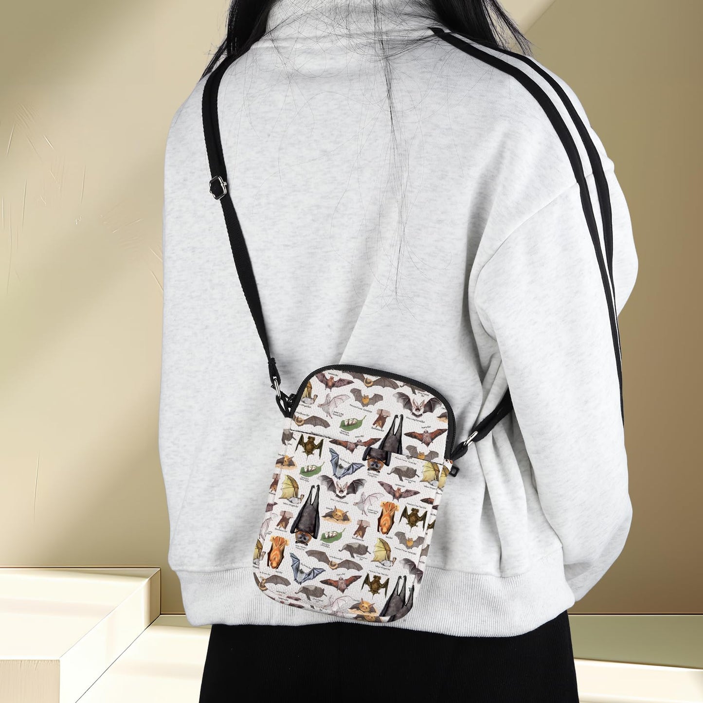 G2TUP Bat Crossbody Bag Bat Themed Gifts Bat Species Gifts Vampire Bat Gift Bat Lover Shoulder Bag