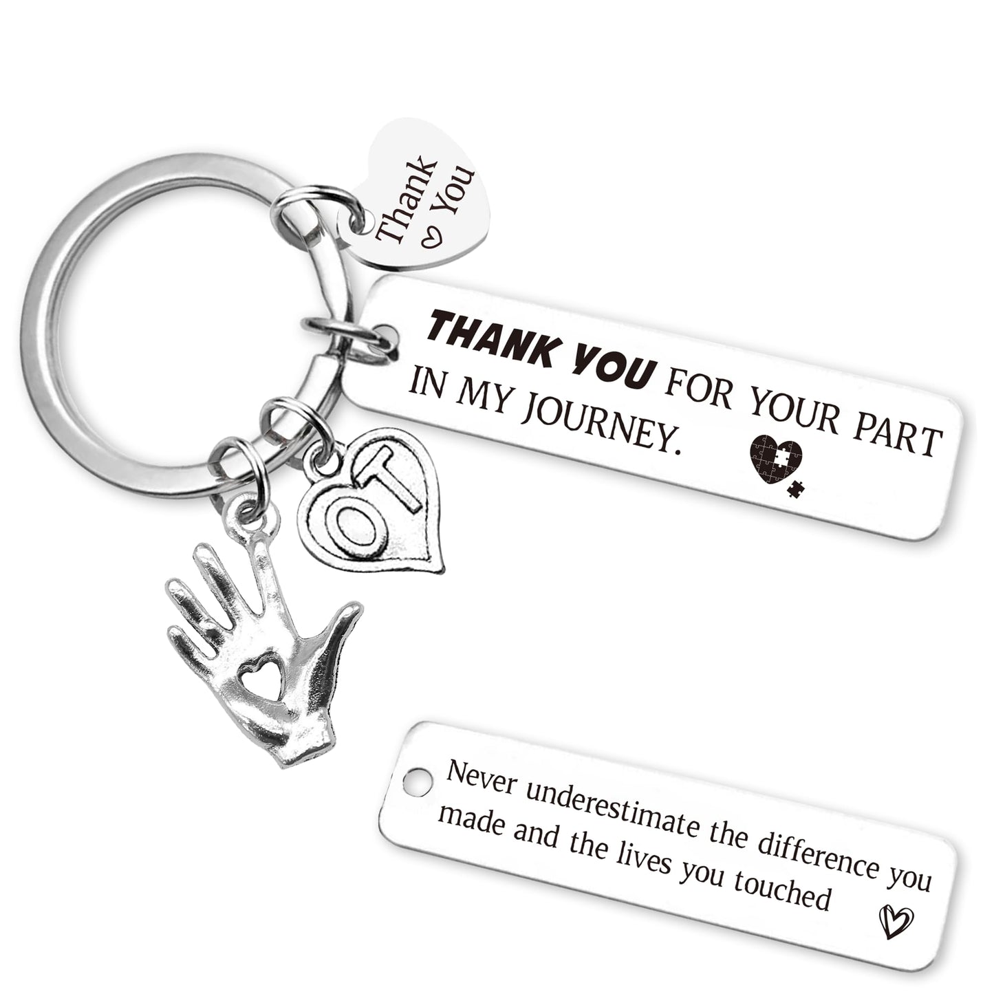 Therapy Gifts Keychain for Women Men - Thank You Keychains for OT PT Therapist, Slp Mental Health Mentor Appreciation Gift