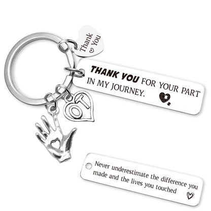 Therapy Gifts Keychain for Women Men - Thank You Keychains for OT PT Therapist, Slp Mental Health Mentor Appreciation Gift