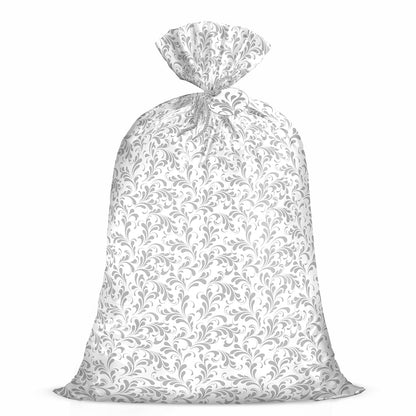 WRAPAHOLIC 56" Large Plastic Gift Bag - Silver Floral Jumbo Bike Bag Gift Wrap for Birthdays, Mother's Day, Wedding, Baby Shower, Parties, or Any Occasion - 56" H x 36" W
