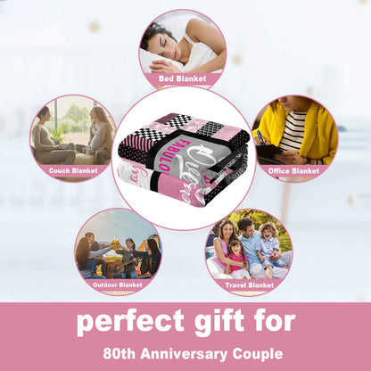 80th Birthday Gifts for Women, Birthday Gift for 80 Year Old Woman, Best Gifts for 80th Birthday Decorations for Women, Gifts for 80 Year Old Woman Throw Blanket 60"x50"