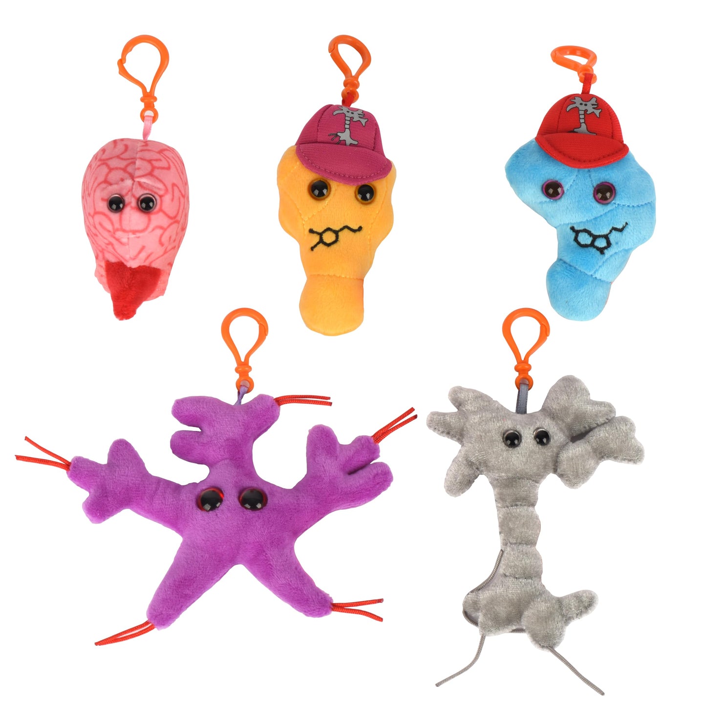 GIANT MICROBES Brain Science Themed Gift Box, Brain Gifts, Neurology, Psychology Gifts, Plush Keychain, Therapist Gift, Bag Charms, Mental Health Awareness, TBI Awareness