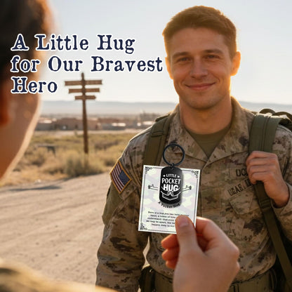 Military Pocket Hug Keychain for Soldier, Deployment Gift for Husband Son Boyfriend, Boot Camp Graduation Gift