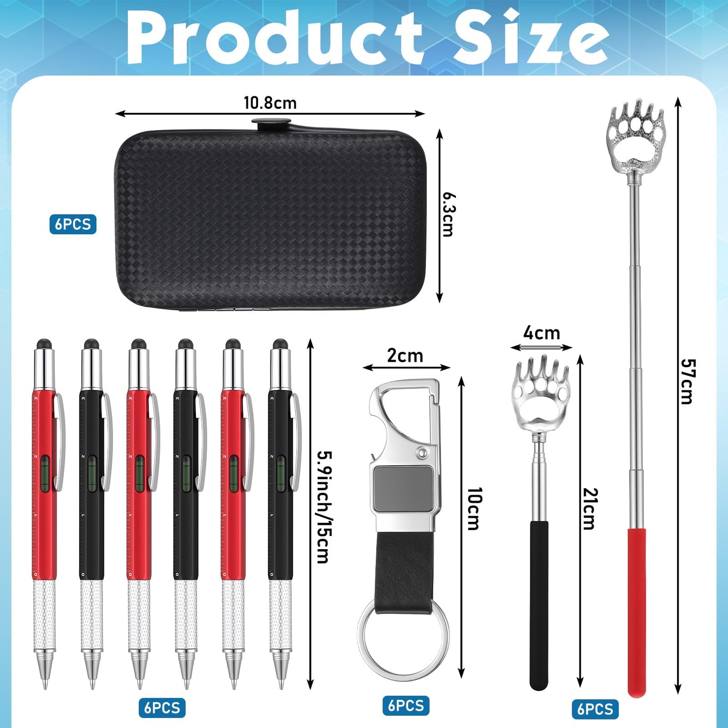 Pickmesh 24 Pcs Fathers Day Dad Gifts Small Bulk Gifts for Men Adults Dad Husband Nail Clipper Set Keychains Scratcher Multipurpose Pen Baby Shower Prizes for Men Winner Husband Employee Bachelor