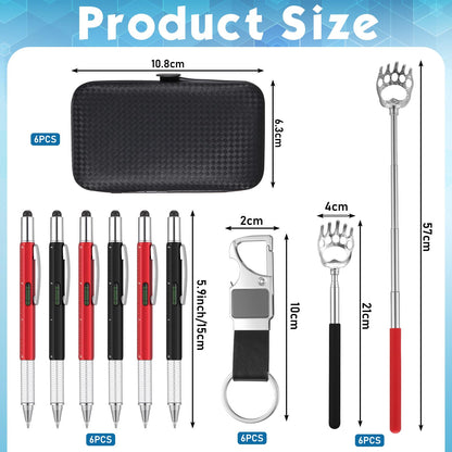 Pickmesh 24 Pcs Fathers Day Dad Gifts Small Bulk Gifts for Men Adults Dad Husband Nail Clipper Set Keychains Scratcher Multipurpose Pen Baby Shower Prizes for Men Winner Husband Employee Bachelor