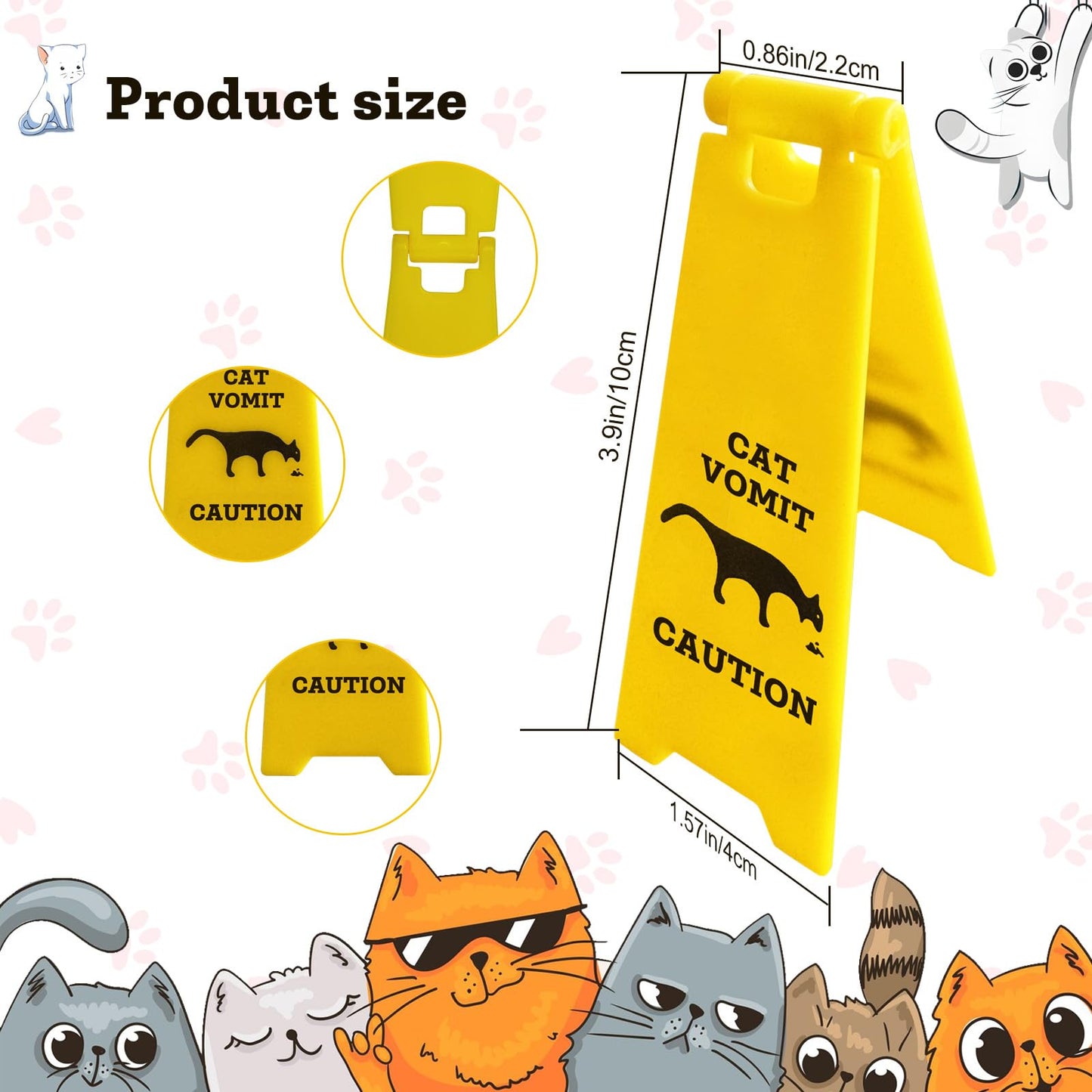 Mini Cat Vomit Sign - Perfect Gag Gift for Cat Lovers and Humor Enthusiasts(Cat Vomit Sign)