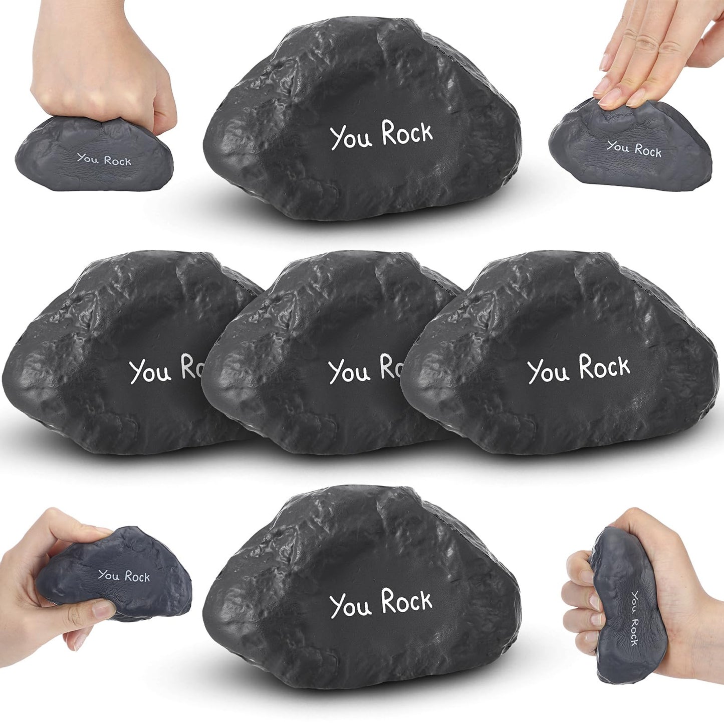 Gemscream Funny Inspirational Stress Balls for Adults Motivational Stress Reliever Squeezable Mini Foam Balls Appreciation Gifts for Employee Coworker Staff Teacher Nurse(20 Pcs,Stone)