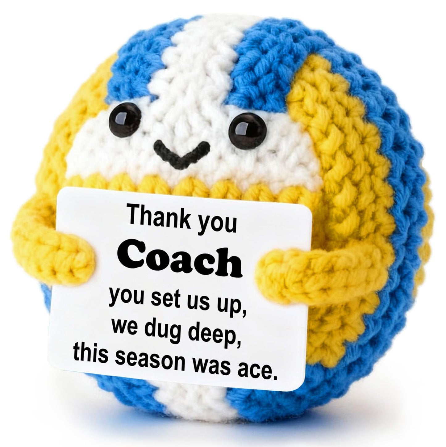 Volleyball Coach Gifts, Handmade Crochet Volleyball with Thank You Coach Sign, Teacher Appreciation Week Gift, End of Season Thank You Present for Coach