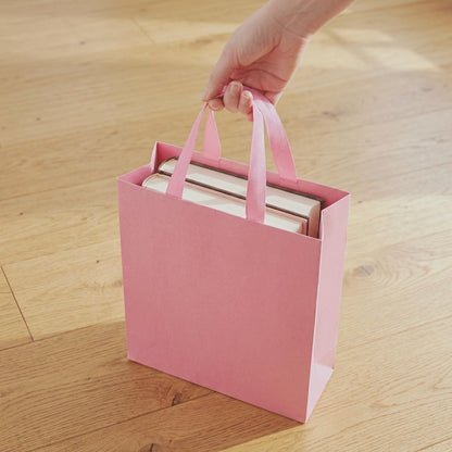 Lyellfe 30 Pack Pink Gift Bags, Heavy Duty Kraft Paper Bag with Handle Bulk, Recycled Water-proof Shopping Bags, Assoorted Merchandise Retail Bags for Birthday, Wedding, Party, S, M, L
