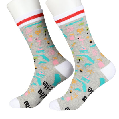 PXTIDY 2 PAIRS Florida Socks Long Distance Relationships Gift Someone In Florida Loves Me Socks Florida Souvenir Gift